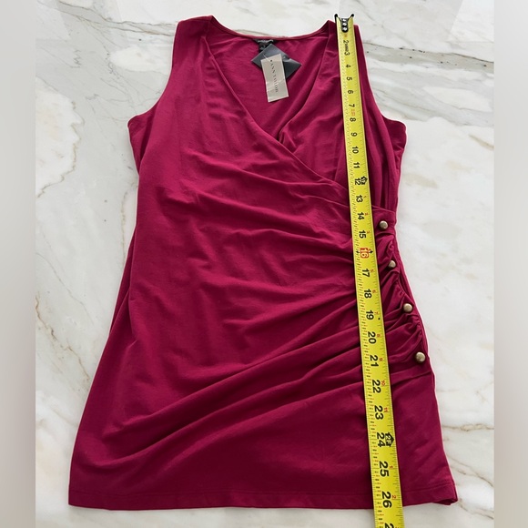 ANN TAYLOR RASPBERRY FAUX WRAP TOP SMALL NWTS! - Picture 16 of 17
